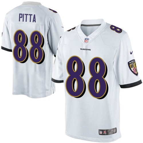 Youth Elite Dennis Pitta Nike Jersey White Road - #88 NFL Baltimore Ravens